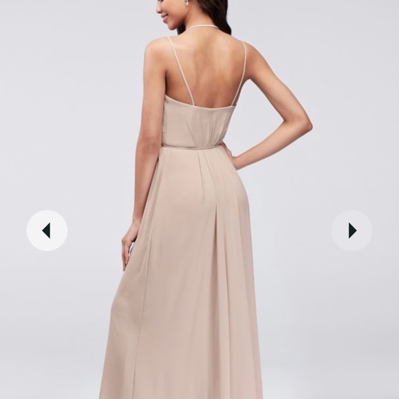 David’s Bridal Wrap Bridesmaid Dress Quartz size 6 - Picture 2 of 4